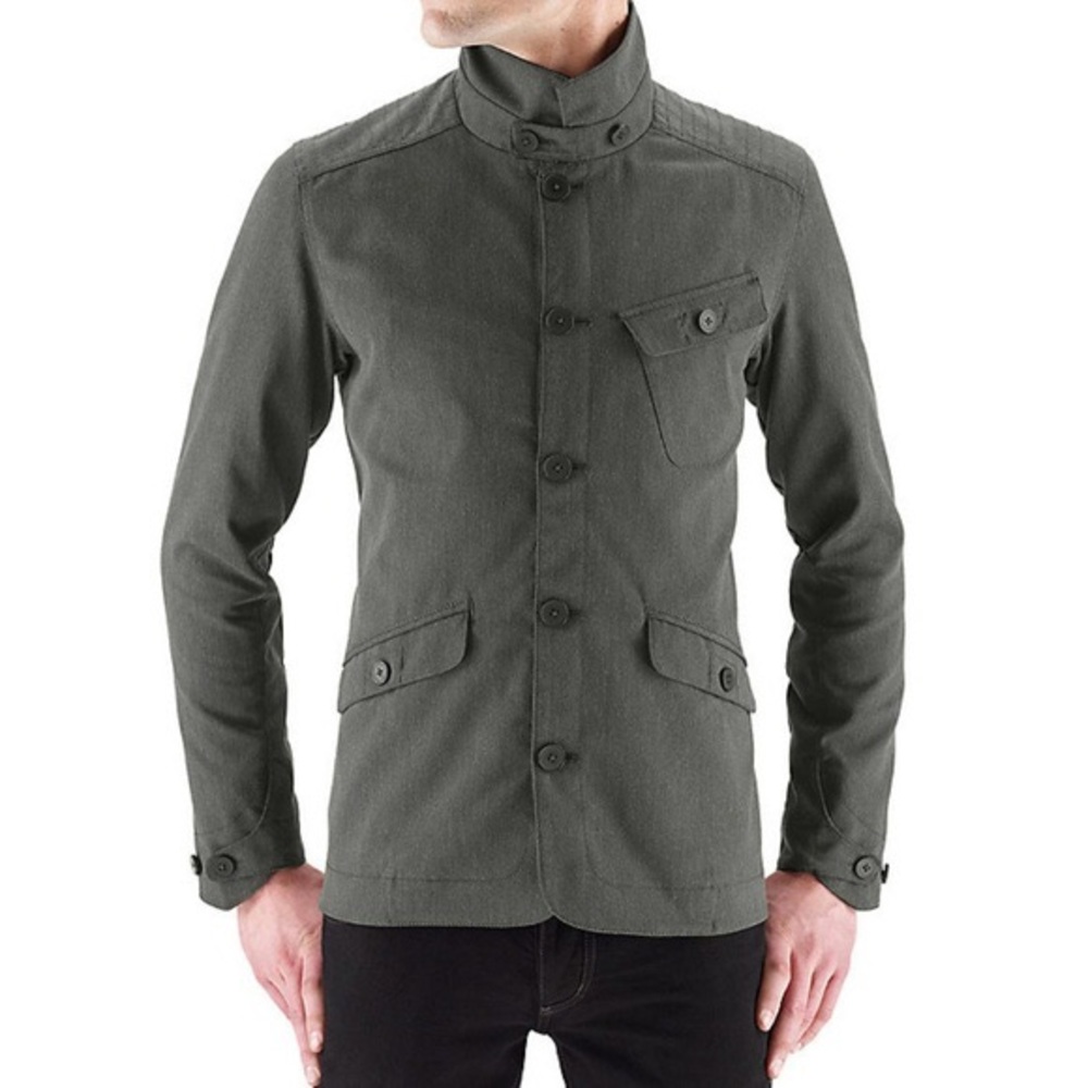 Nau Charcoal Button-Up Blazer